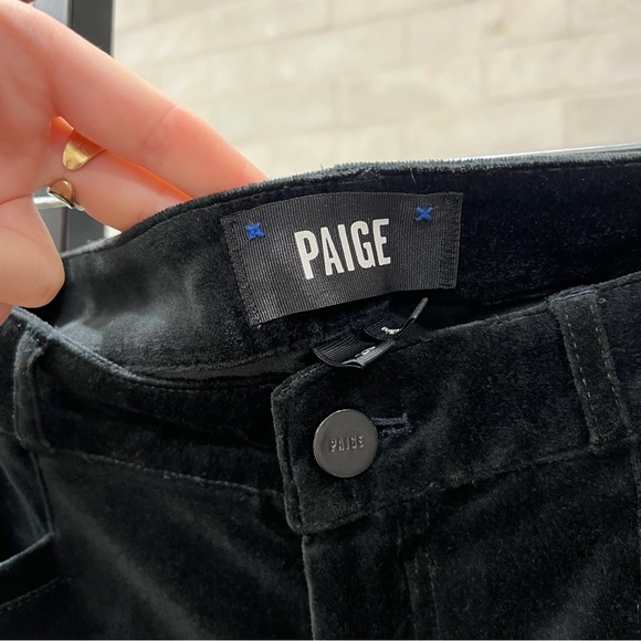 PAIGE Dark Gray Blue Velvet Flare Pants Size 26 - Picture 8 of 9